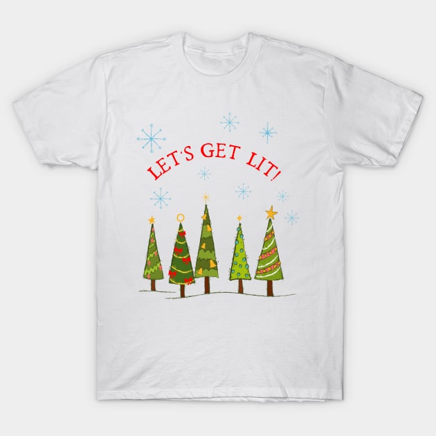 Let’s get Lit Christmas Tree T-Shirt by SWON Design